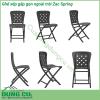 Ghế xếp gấp gọn ngoài trời Zac Spring nhiều màu sắc và hiện đại được làm bằng Polypropylene sợi thủy tinh một vật liệu kỹ thuật thế hệ mới nhất rất bền và đàn hồi  Ghế có lưng và mặt ngồi với thiết kế hình học được chạm khắc và đục lỗ dễ dàng gấp gọn để tiết kiệm diện tích và dễ dàng cất giữ khi không sử dụng