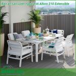 Bàn ăn sân vườn ngoài trời Alloro 210 Extensible một mẫu bàn thông minh có khả năng thay đổi chiều dài bàn với một thao tác nhẹ nhàng phù hợp yêu cầu không gian và diện tích Đường nét thiết kế mạnh mẽ tinh tế và sang trọng