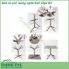 Bàn vuông ngoài trời Clipx 70 được làm từ chất liệu Polypropylene pha sợi thủy tinh cao cấp được xử lý tia UV chịu được thời tiết mưa nắng khắc nghiệt Rất thích hợp với sân vườn ngoài trời