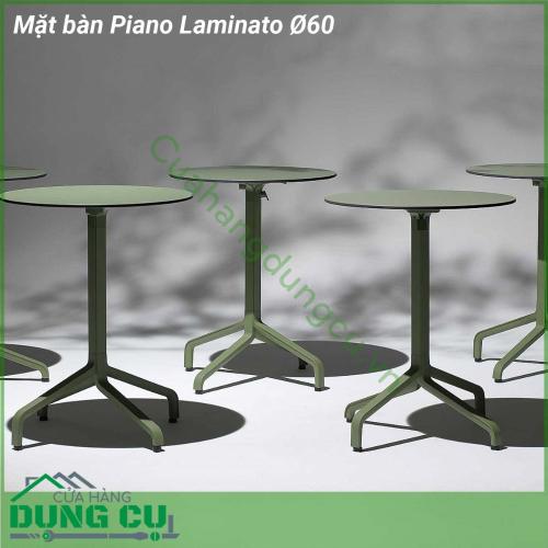 Mặt bàn Piano Laminato Ø60 được làm từ chất liệu cao cấp được xử lý tia UV chịu được thời tiết mưa nắng khắc nghiệt Rất thích hợp với sân vườn ngoài trời