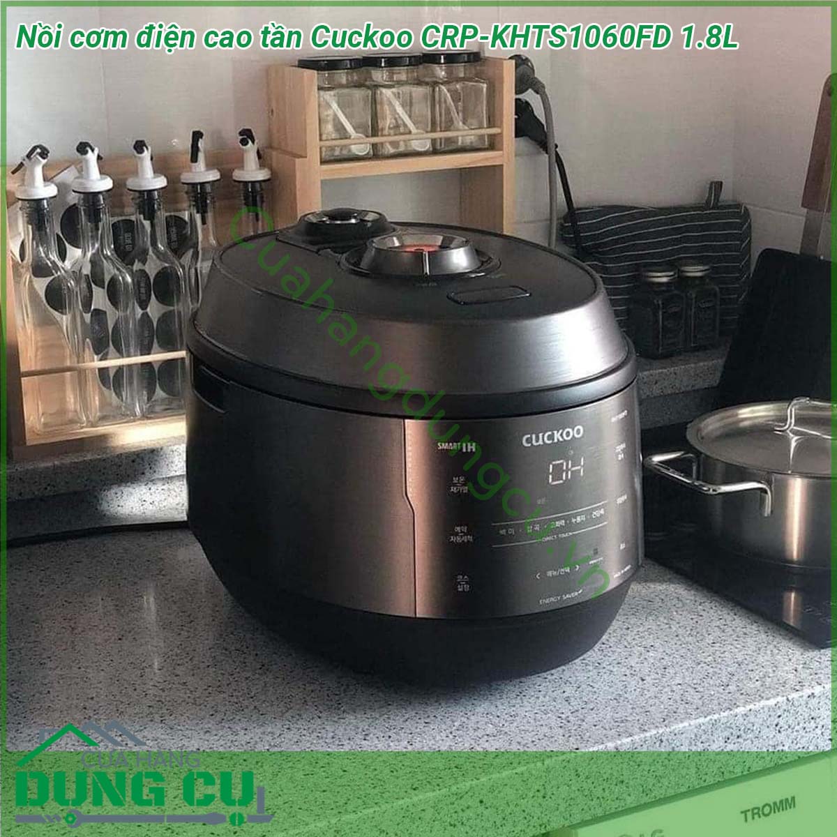 Nồi cơm điện cao tần Cuckoo CRP-KHTS1060FD 1 8L&nbsp;có rất nhiều tính năng hiện đại Hẹn giờ nấu hẹn giờ ủ ấm nhiều chế độ nấu được cài sẵn màn hình hiển thị thông tin LCD nút bấm điều khiển dễ sử dụng &nbsp;Cơm nấu bởi Nồi cơm điện Cao tần nấu ra ngon hơn dẻo hơn và không mất chất dinh dưỡng