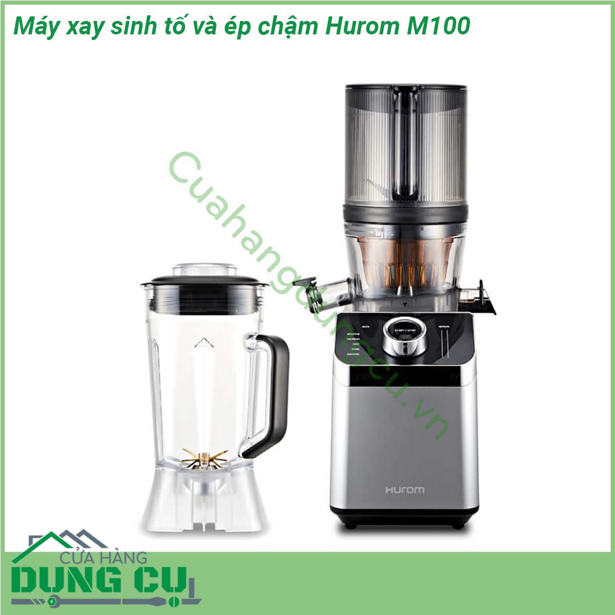 Máy xay sinh tố và ép chậm Hurom M100&nbsp;là sự kết hợp 2 trong 1 giữa tính năng ép chậm và xay sinh tố mang tới cho bạn những món thức uống hấp dẫn an toàn Với thiết kế hiện đại cùng màu sắc tươi sáng tinh tế gợi lên nét tinh tế cho gian bếp nhà bạn &nbsp;Bề mặt máy cũng được làm bằng chất liệu nhựa cao cấp trơn bóng nên rất dễ lau chùi thường xuyên bằng khăn mềm không tốn thời gian và công sức của các bà nội trợ