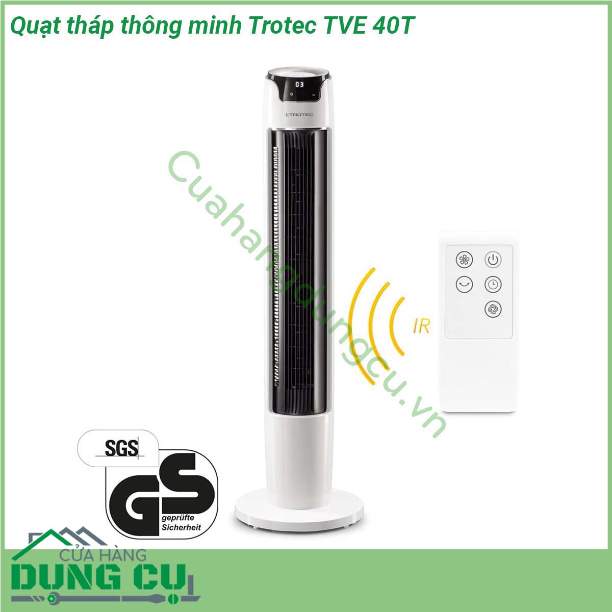 Quạt tháp thông minh Trotec TVE 40T&nbsp;cực kỳ linh hoạt có thể mang lại hiệu quả làm mát mong muốn mọi lúc &nbsp;Với các chế độ hoạt động khác nhau về cơ bản &nbsp;quạt tháp Trotec&nbsp;kết hợp ba thiết bị trong một vỏ mỏng thời trang &nbsp;Trong quá trình hoạt động bình thường &nbsp;Quạt Tháp Trotec&nbsp;chạy liên tục giúp luân chuyển không khí trong phòng khách và không gian làm việc một cách đáng tin cậy &nbsp;Đảm bảo cho không khí trong phòng dễ chịu bất cứ lúc nào