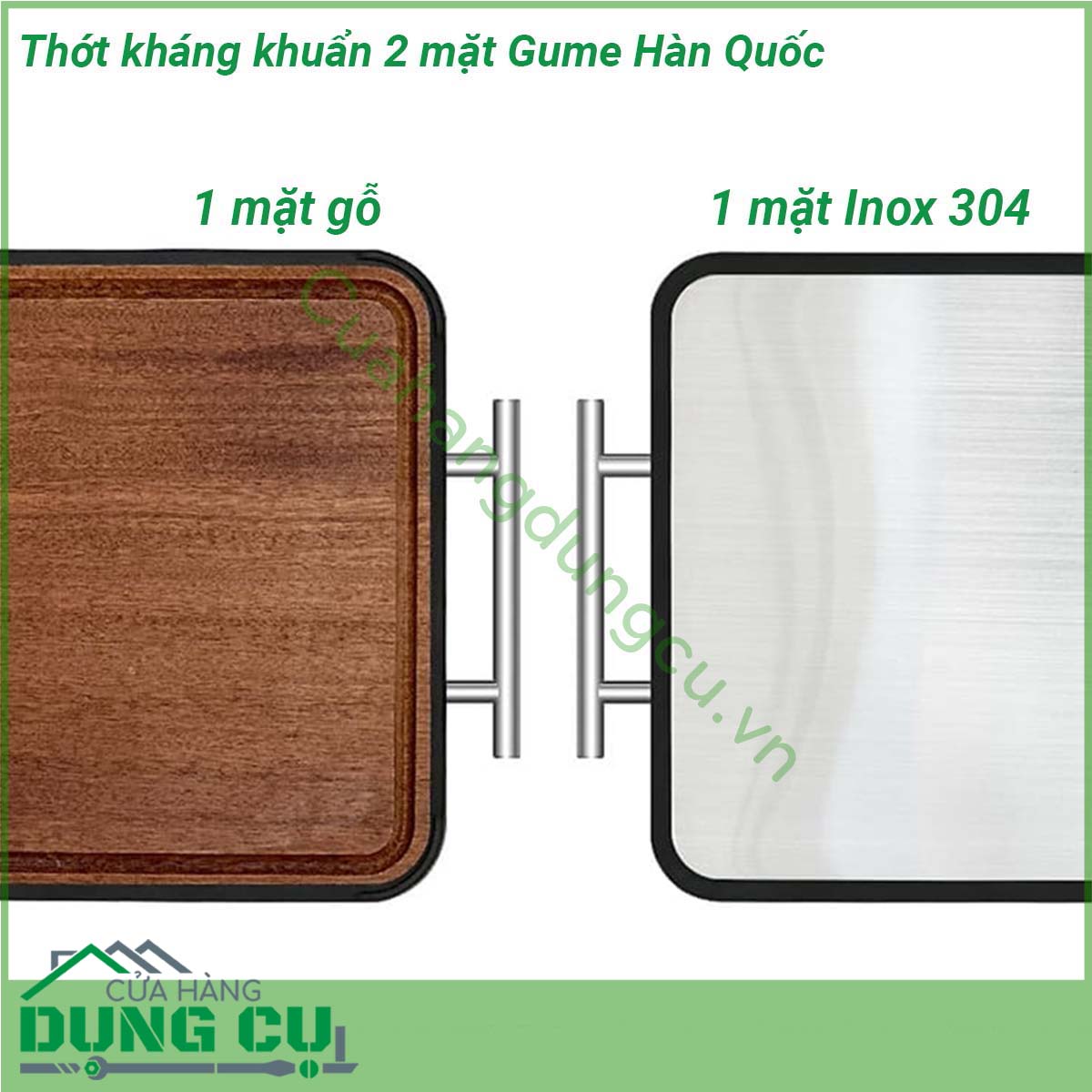 Thớt kháng khuẩn 2 mặt Gume Hàn Quốc được làm từ các loại gỗ chất lượng cao như gỗ mun nguyên khối Đảm bảo độ bền đáp ứng nhu cầu sử dụng lâu dài cho người tiêu dùng Bề mặt còn lại được làm từ thép không gỉ 304 đáp ứng mọi nhu cầu cảu người sư dụng Gỗ tự nhiên mang lại một cái nhìn ấn tượng và cảm giác ấm cúng trong không gian bếp của bạn Đồng thời cung cấp một bề mặt lý tưởng cho công việc cắt và chế biến thực phẩm