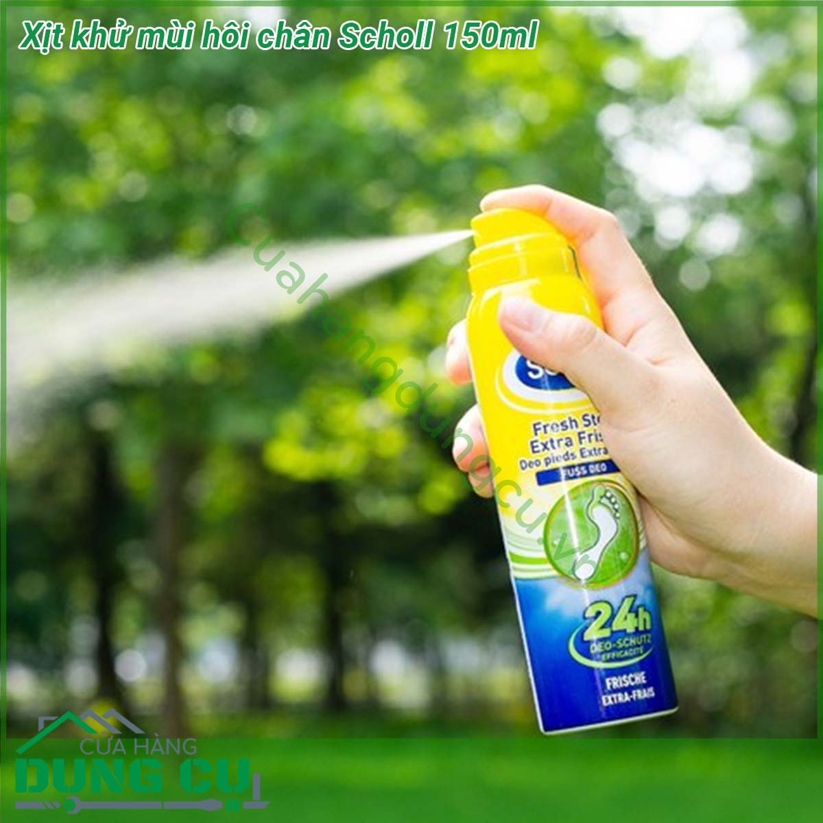 Xịt khử mùi hôi chân Scholl 150ml&nbsp;có chứa chất chuyên chống và khử mùi mồ hôi tinh dầu quế bạc hà Hấp thụ và làm mất mùi ngay lập tức Xịt khử mùi hôi giầy Scholl có thiết kế nhỏ gọn tiện dụng có thể mang theo bên người dễ dàng sử dụngHướng dẫn sử dụng ÖLắc đều trước khi phun xịt khử mùi hôi giầy Scholl