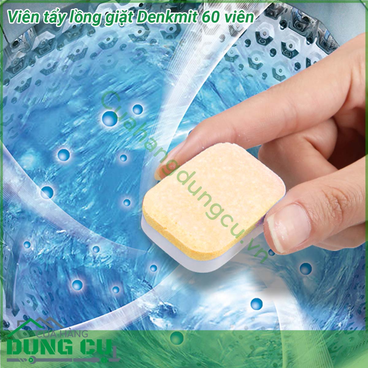 Viên tẩy lồng giặt Denkmit 60 viên&nbsp;giúp tẩy sạch các vết ố đen vết bẩn trong lồng giặt chống bám cặn trong lồng giặt diệt khuẩn tẩy trắng khử mùi hiệu quả giúp quần áo không bám bẩn và bị nấm mốc bảo vệ tối ưu cho máy giặt của bạn