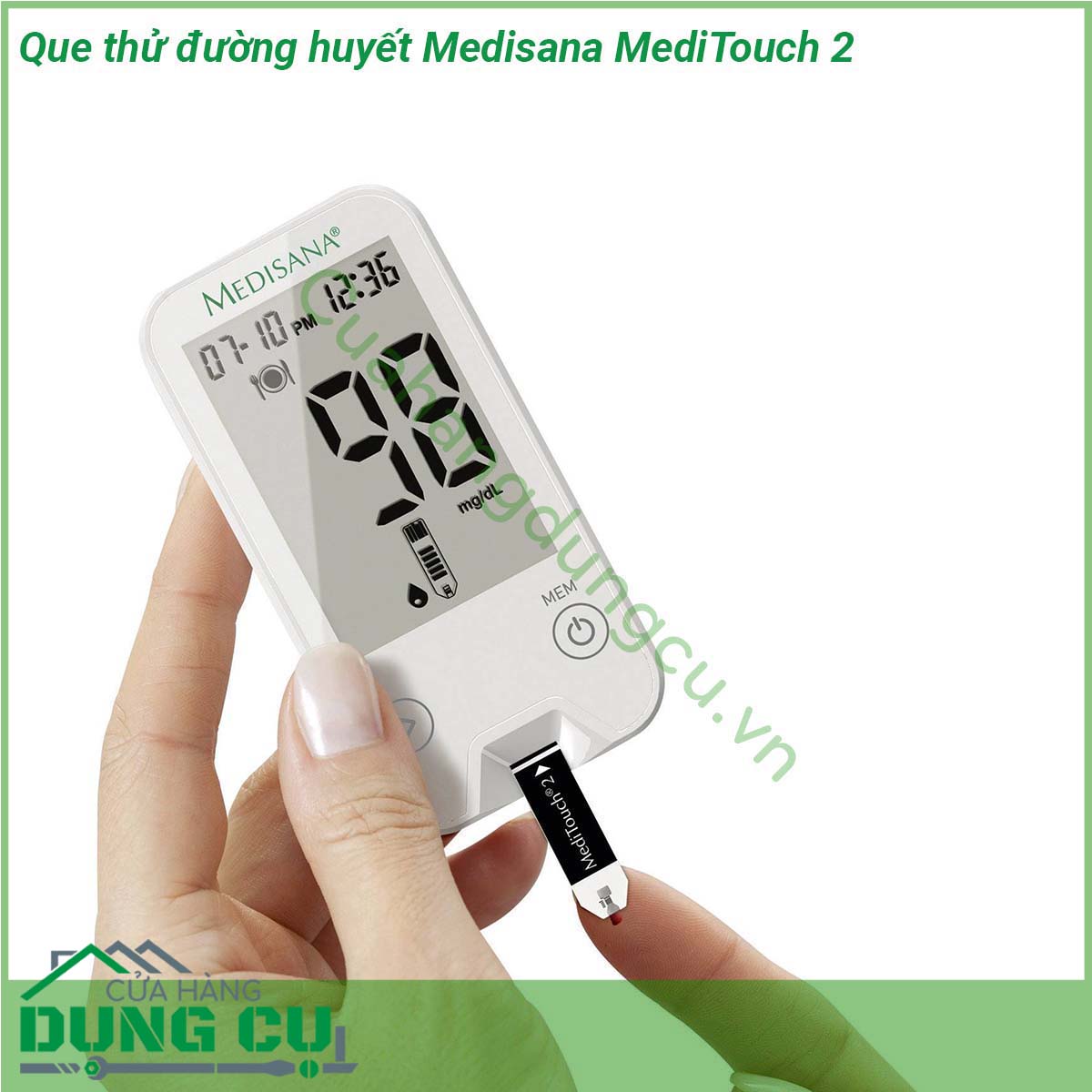 Que thử đường huyết Medisana MediTouch 2&nbsp;là sản phẩm thiết bị y tế hiện đại thông minh cho phép bạn kiểm soát được lượng đường trong máu là bao nhiêu từ đó đưa ra chế độ ăn uống sinh hoạt khoa học và tốt nhất cho sức khỏe của bạn