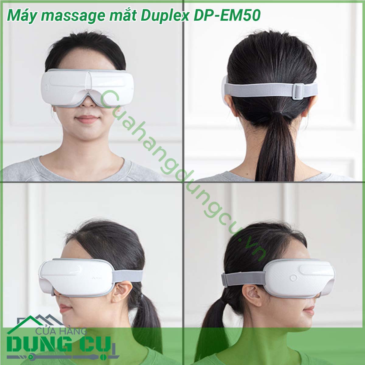 Máy massage mắt Duplex DP-EM50&nbsp;là một sản phẩm được thiết kế để giảm thiểu căng thẳng và mệt mỏi ở khu vực mắt sau một ngày dài làm việc bằng một miếng đệm nhiệt ấm và các túi khí mềm Máy massage mắt&nbsp;có thể gấp gọn thuận tiện mang đi bất kì đâu với 3 chế độ massage tự động bổ sung chức năng nhiệt băng cố định và Velcro Điện áp định mức 3 7Vdc 12000Ah thời gian sử dụng 150 phút chất liệu da PU cao cấp có thể được sử dụng bất cứ khi nào bạn cảm thấy mệt mỏi hoặc cần thư giãn