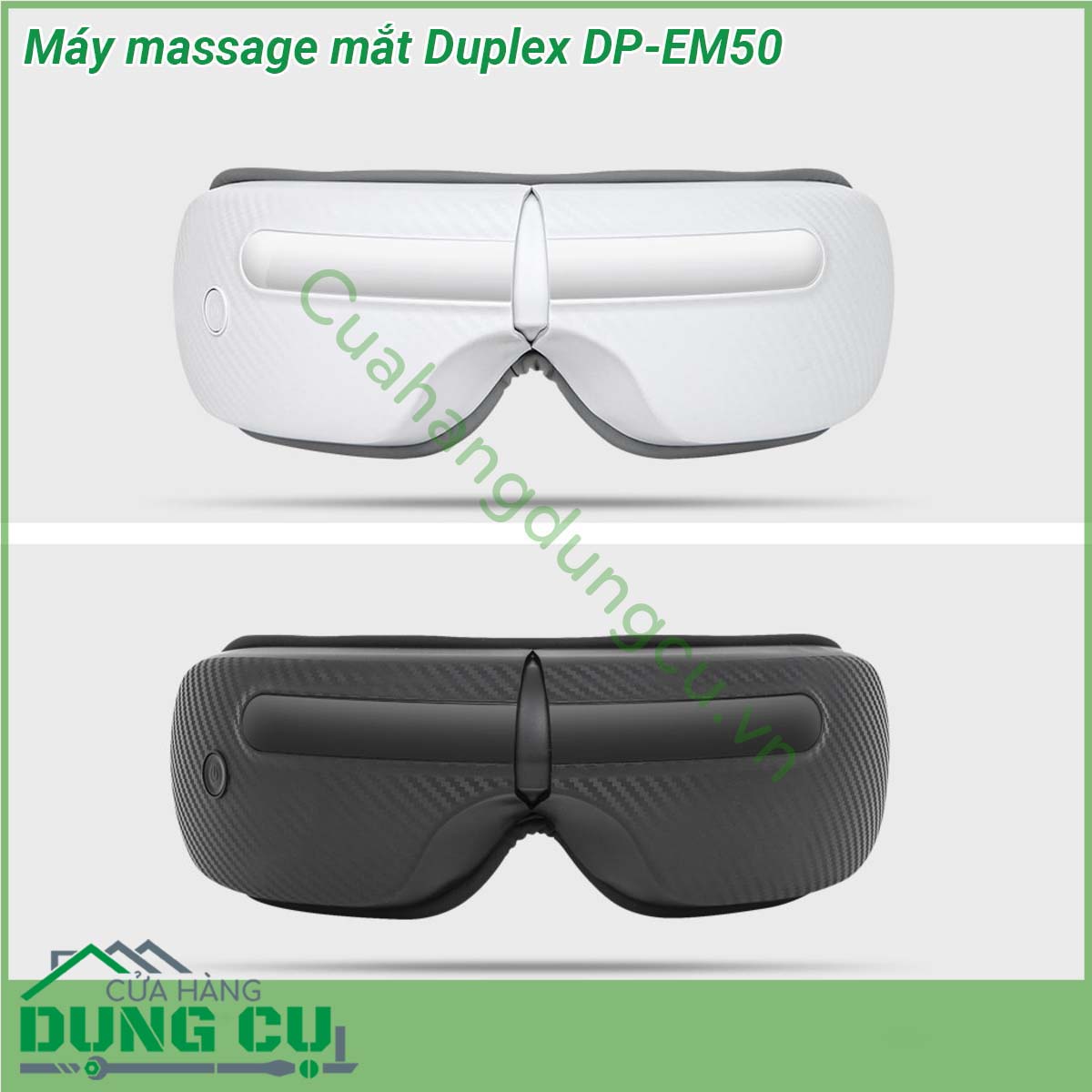 Máy massage mắt Duplex DP-EM50&nbsp;là một sản phẩm được thiết kế để giảm thiểu căng thẳng và mệt mỏi ở khu vực mắt sau một ngày dài làm việc bằng một miếng đệm nhiệt ấm và các túi khí mềm Máy massage mắt&nbsp;có thể gấp gọn thuận tiện mang đi bất kì đâu với 3 chế độ massage tự động bổ sung chức năng nhiệt băng cố định và Velcro Điện áp định mức 3 7Vdc 12000Ah thời gian sử dụng 150 phút chất liệu da PU cao cấp có thể được sử dụng bất cứ khi nào bạn cảm thấy mệt mỏi hoặc cần thư giãn