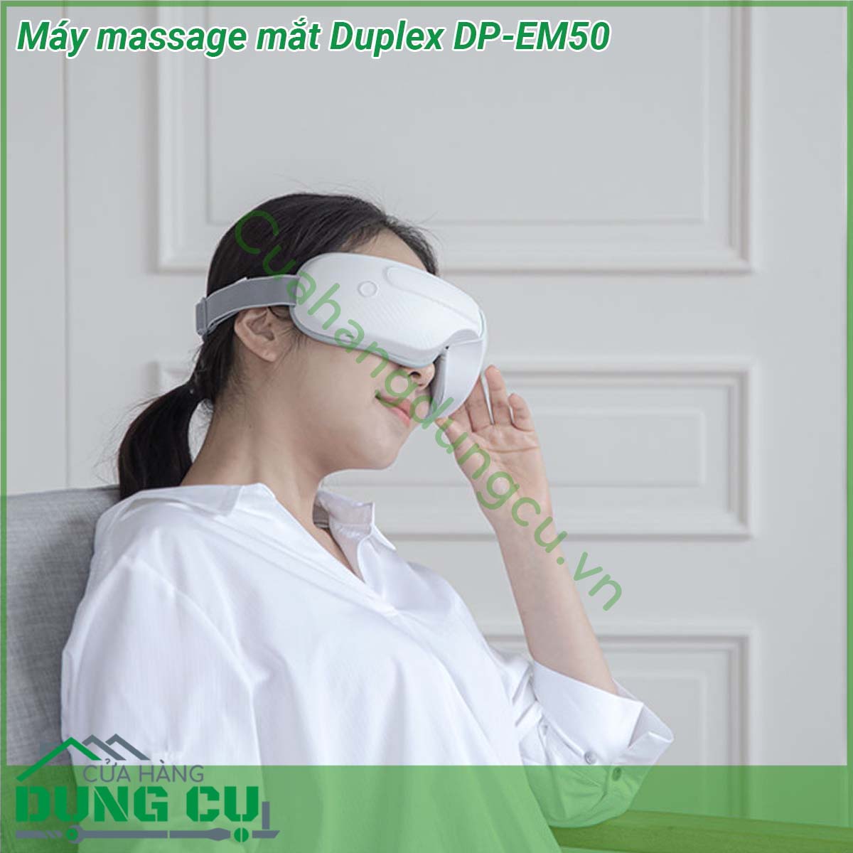 Máy massage mắt Duplex DP-EM50&nbsp;là một sản phẩm được thiết kế để giảm thiểu căng thẳng và mệt mỏi ở khu vực mắt sau một ngày dài làm việc bằng một miếng đệm nhiệt ấm và các túi khí mềm Máy massage mắt&nbsp;có thể gấp gọn thuận tiện mang đi bất kì đâu với 3 chế độ massage tự động bổ sung chức năng nhiệt băng cố định và Velcro Điện áp định mức 3 7Vdc 12000Ah thời gian sử dụng 150 phút chất liệu da PU cao cấp có thể được sử dụng bất cứ khi nào bạn cảm thấy mệt mỏi hoặc cần thư giãn