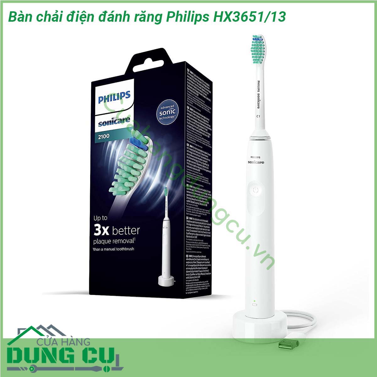 Bàn chải điện đánh răng Philips HX3651 13 được thiết kế mỏng nhẹ và tiện dụng giúp bàn chải đánh răng dễ cầm và sử dụng để bạn có được bàn chải sạch tuyệt vời mà không bị mỏi &nbsp;Thời lượng pin kéo dài đến 14 ngày để có thể sử dụng trong thời gian dài mà không cần sạc &nbsp;Công nghệ độc đáo loại bỏ mảng bám tốt hơn tới 3 lần so với bàn chải đánh răng thủ công