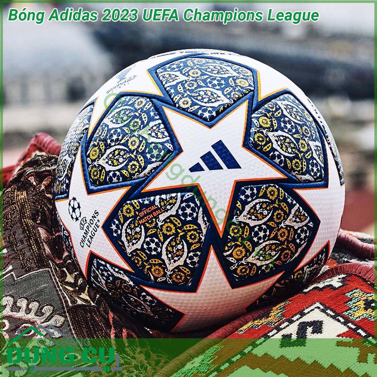 Bóng Adidas 2023 UEFA Champions League với da bóng được làm từ 100 chất liệu polyurethane cực mềm được ghép lại với nhau bằng công nghệ ép nhiệt kín nước hoàn toàn đảm bảo quỹ đạo bay tuyệt vời nhất Lớp da ngoài cực mềm độ dày vừa phải đảm bảo độ nảy ổn định có thể phù hợp chơi bóng trên cả sân cỏ tự nhiên lẫn cỏ nhân tạo
