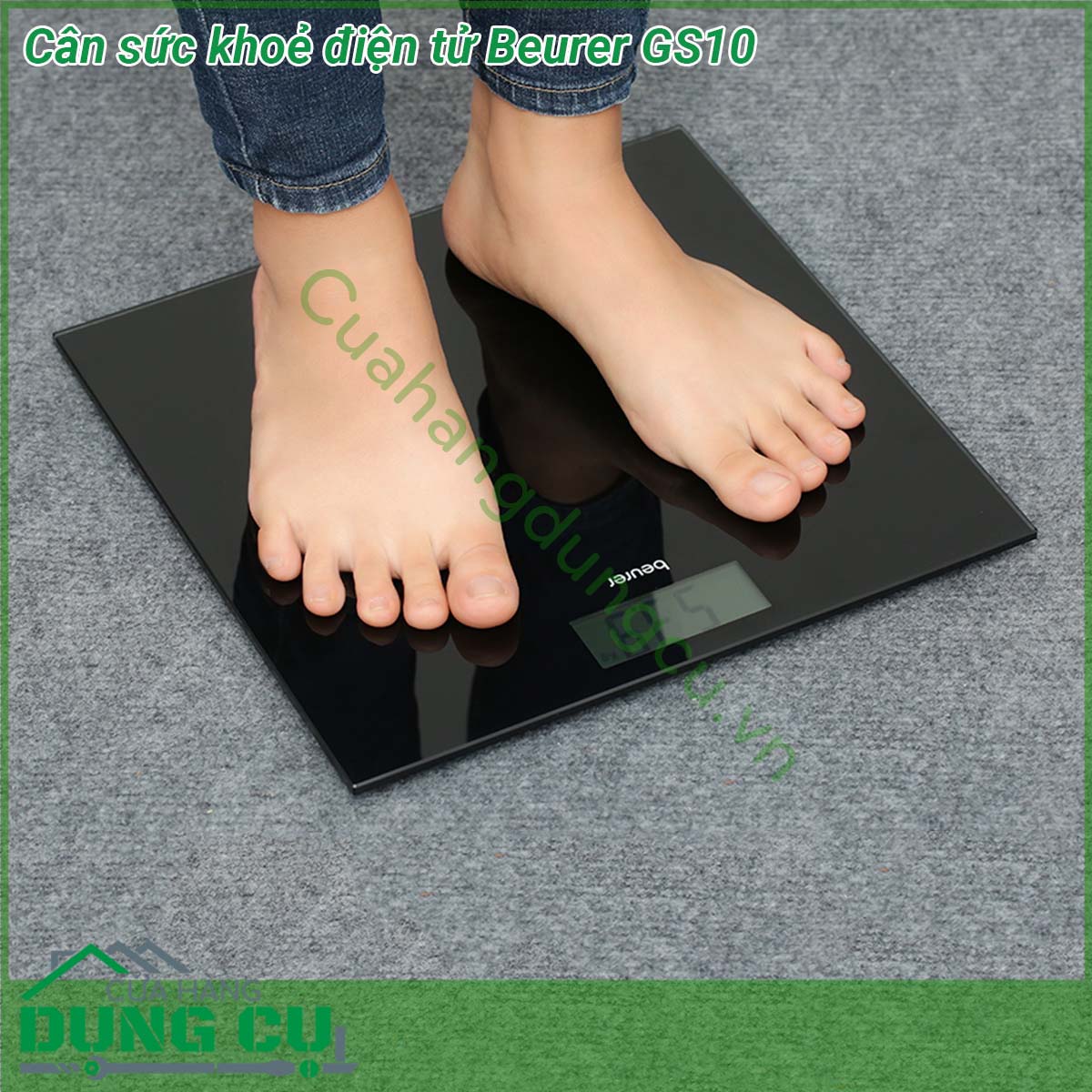 Cân sức khoẻ điện tử Beurer GS10&nbsp;cung cấp chỉ số cân nặng chính xác cho người con vật hàng hóa trọng lượng tải chịu được tối đa lên đến 180 kg &nbsp;Cân điện tử Beurer GS10 thiết kế sang trọng tăng tính thẩm mỹ cho không gian sử dụng giúp bạn theo dõi thường xuyên cân nặng của mình để cải thiện sức khỏe vóc dáng hiệu quả