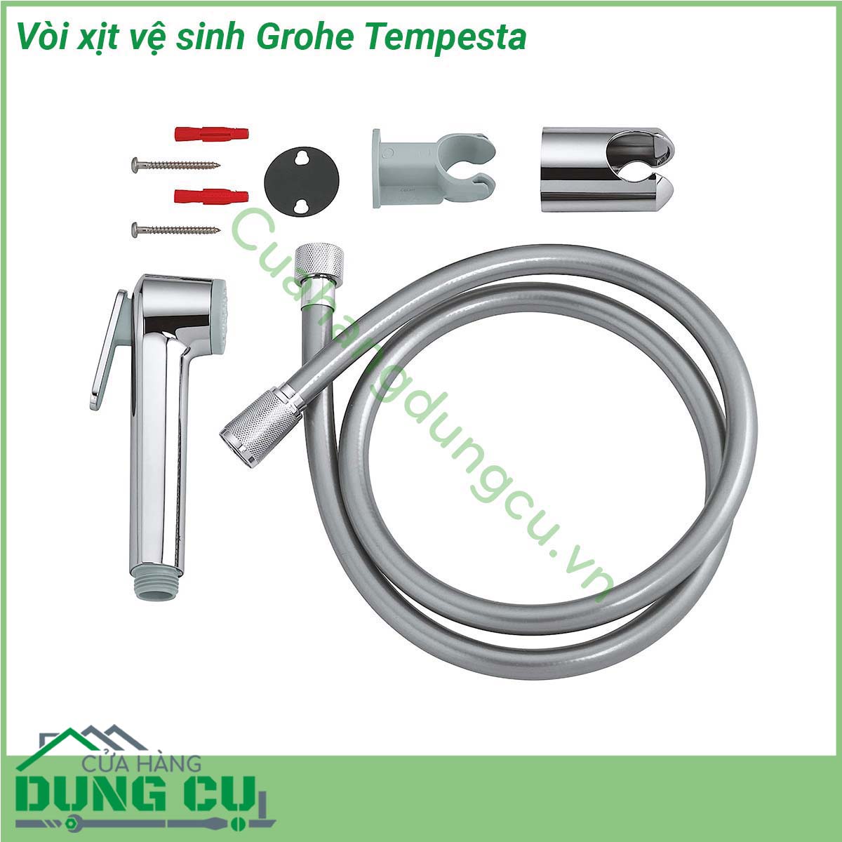 Vòi xịt vệ sinh Grohe Tempesta&nbsp;được thiết kế với kiểu dáng sang trọng hiện đại cùng với những tính năng vượt trội mang lại sự tiện dụng và bền bỉ cho khách hàng trong quá trình sử dụng sản phẩm &nbsp;Dùng với bồn cầu nhà tắm phòng vệ sinh gia đình khách sạn resort