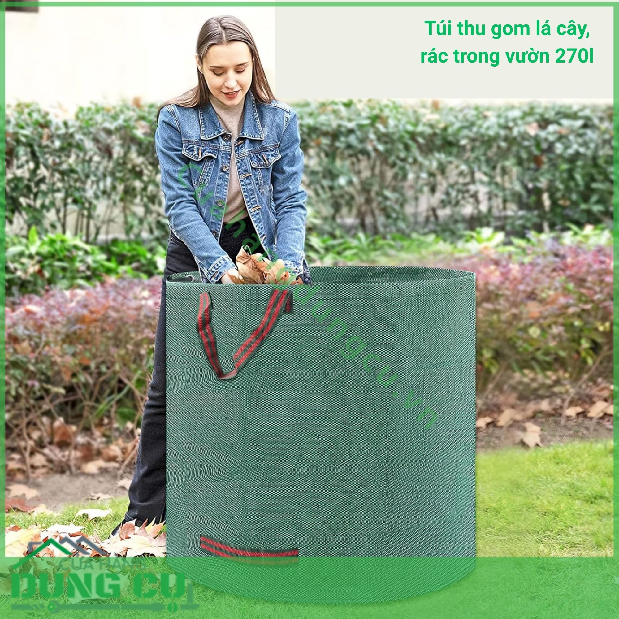 Túi thu gom lá cây rác trong vườn 270l