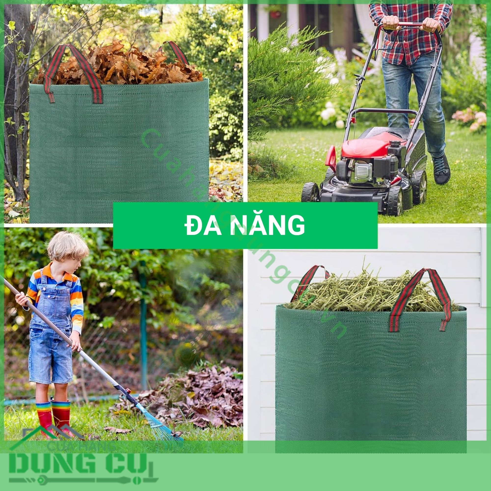Túi thu gom lá cây rác trong vườn 270l