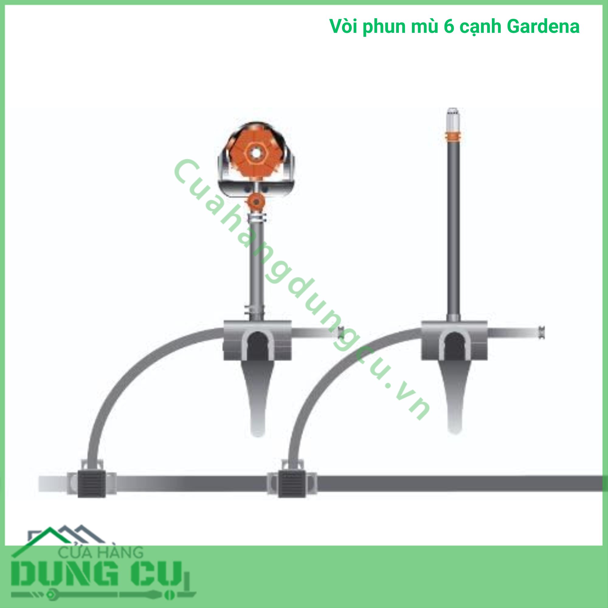 Vòi phun mù 6 cạnh Gardena