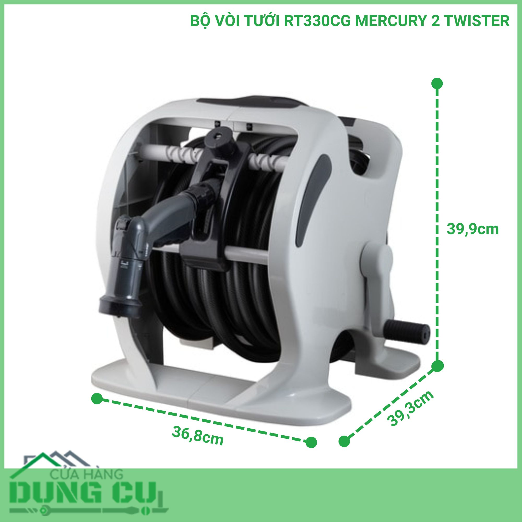 Bộ vòi thu rút tưới vườn Takagi Mercury 2 Twister (CG) 30m RT330CG