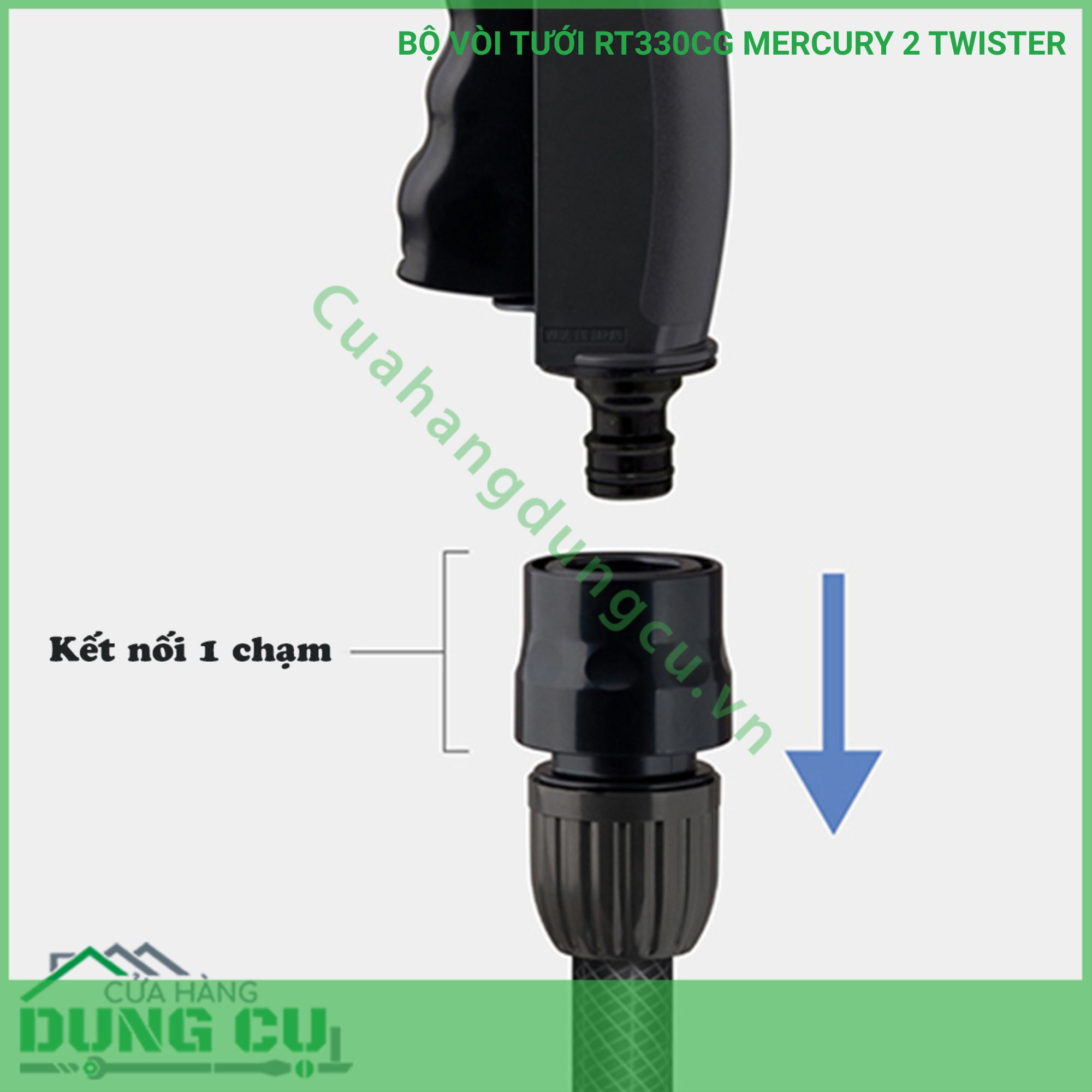 Bộ vòi thu rút tưới vườn Takagi Mercury 2 Twister (CG) 30m RT330CG